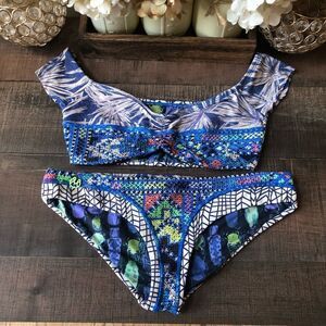 Maaji Blue Multi-Pattern Bikini Set
